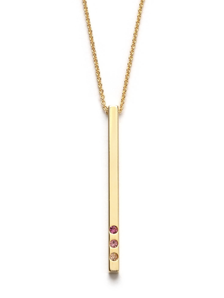 Pink Ombre Crystal Bar Necklace