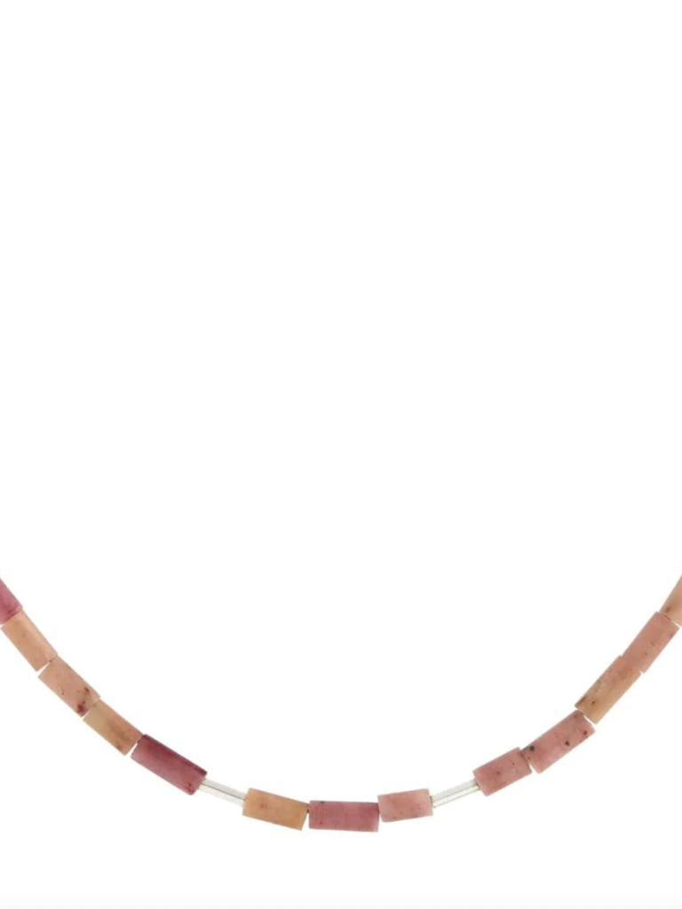 Gemstone Heishi Necklace - Pink Opal