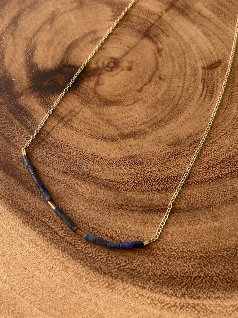Gemstone Heishi Necklace - Blue Lapis