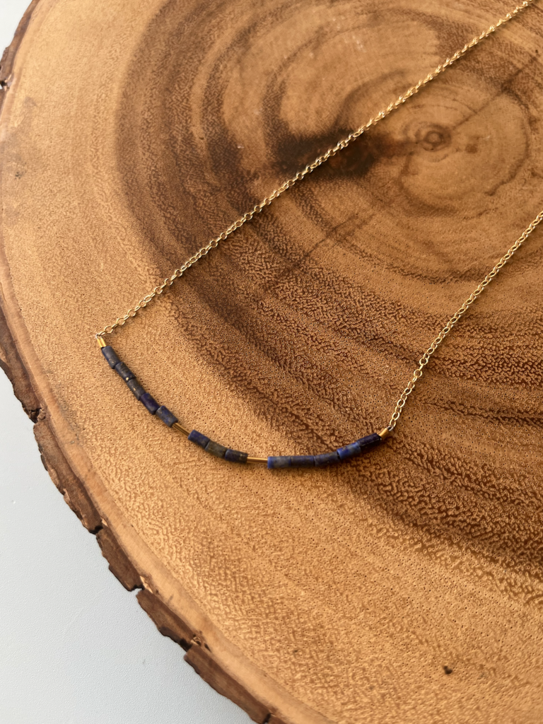 Gemstone Heishi Necklace - Blue Lapis