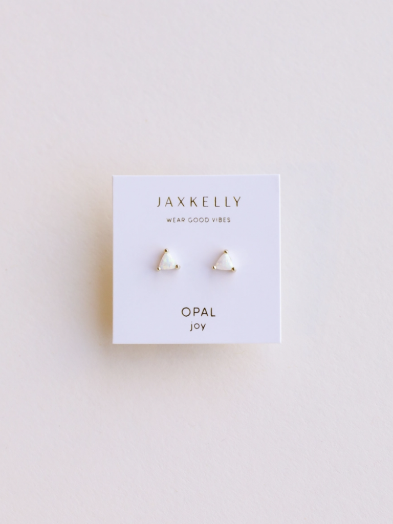 White Opal Mini Energy Gem Studs