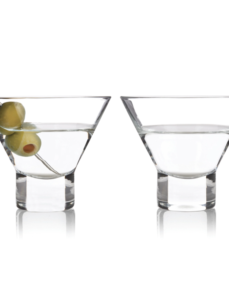 Stemless Crystal Martini Glasses