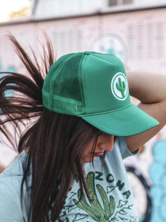 1421 - iconic arizona Simple Saguaro Trucker Hat