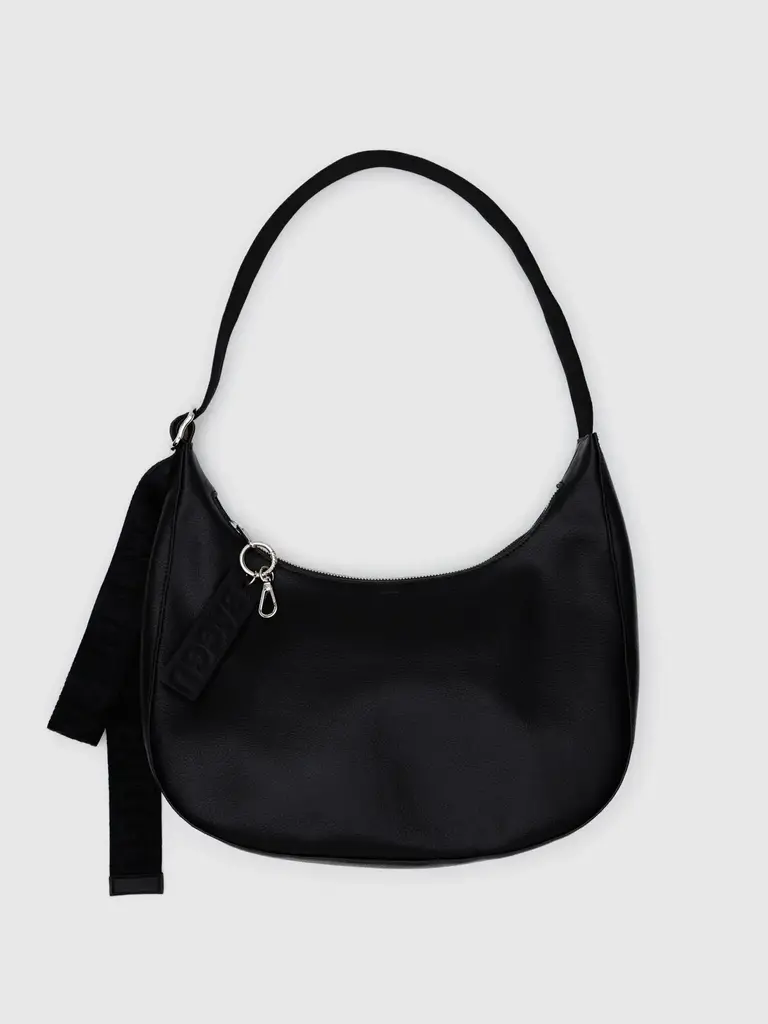 Medium Recycled Leather Crescent Bag