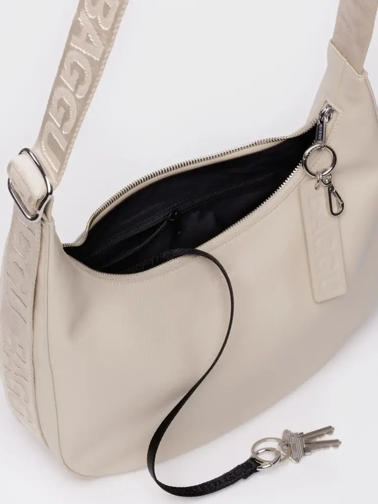 Medium Recycled Leather Crescent Bag