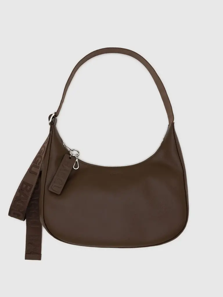 Medium Recycled Leather Crescent Bag