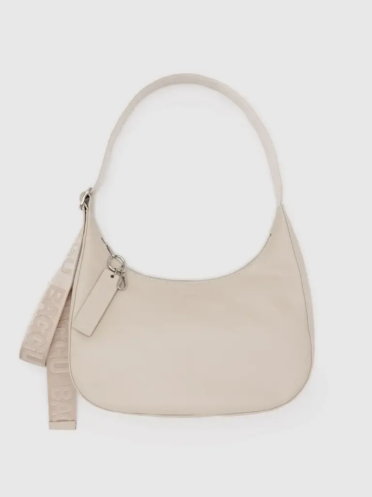 Medium Recycled Leather Crescent Bag