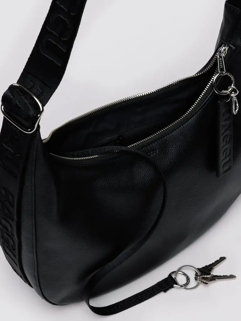 Medium Recycled Leather Crescent Bag