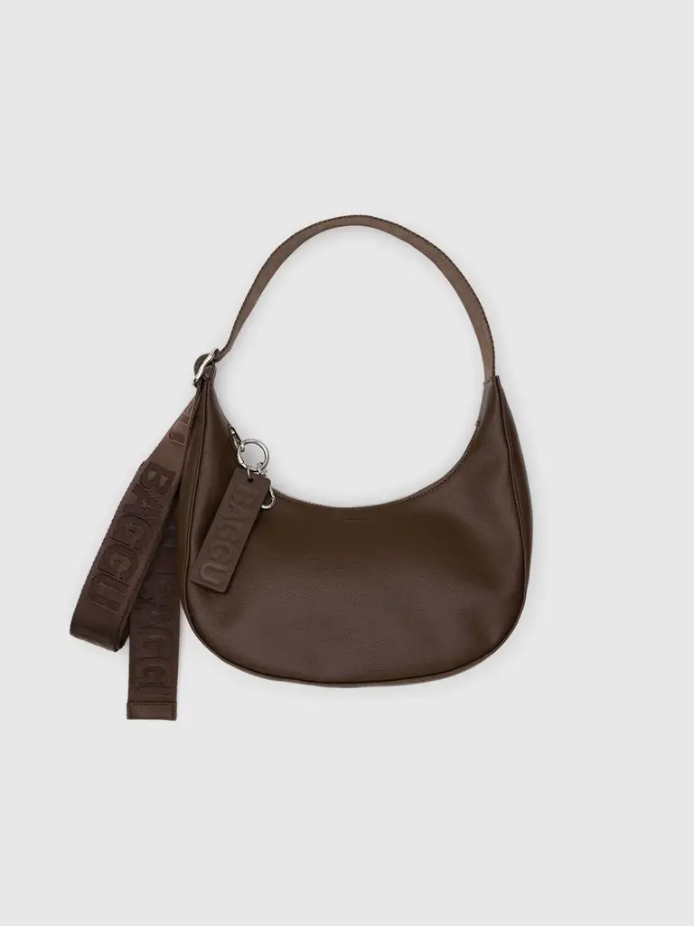 Small Recycled Leather Crescent Bag