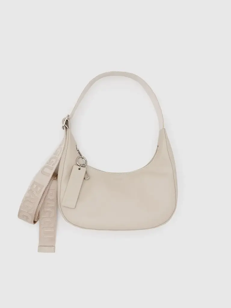 Small Recycled Leather Crescent Bag