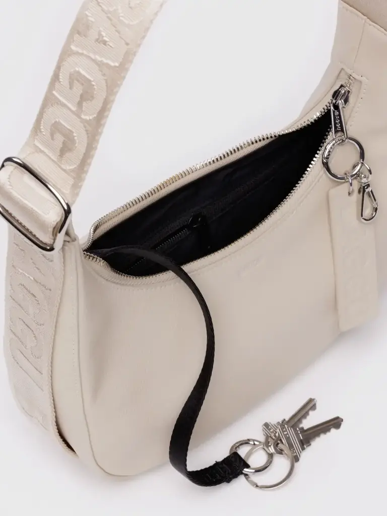 Small Recycled Leather Crescent Bag