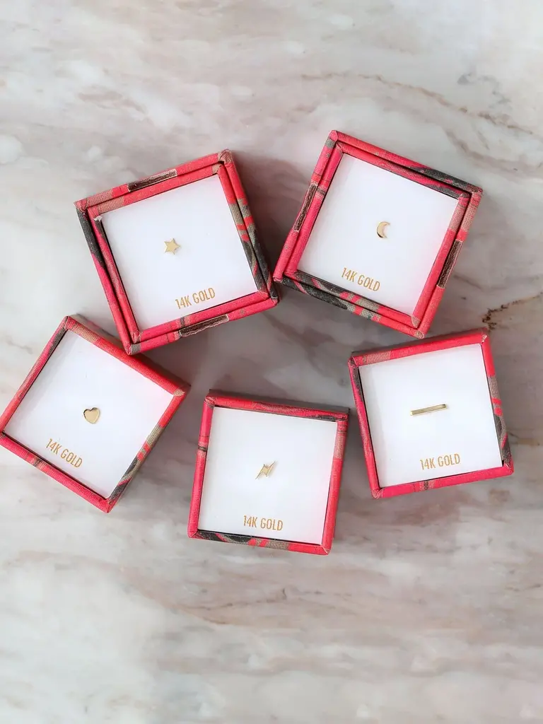 14k Flat Back Single Stud