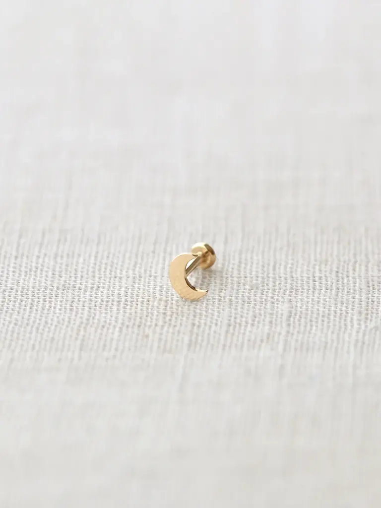 14k Flat Back Single Stud