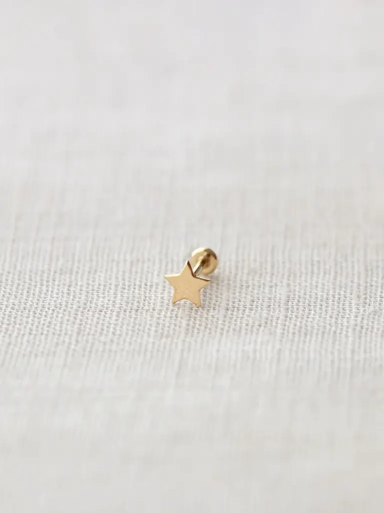 14k Flat Back Single Stud