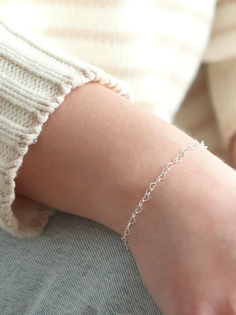 Heart Chain Bracelet - Silver