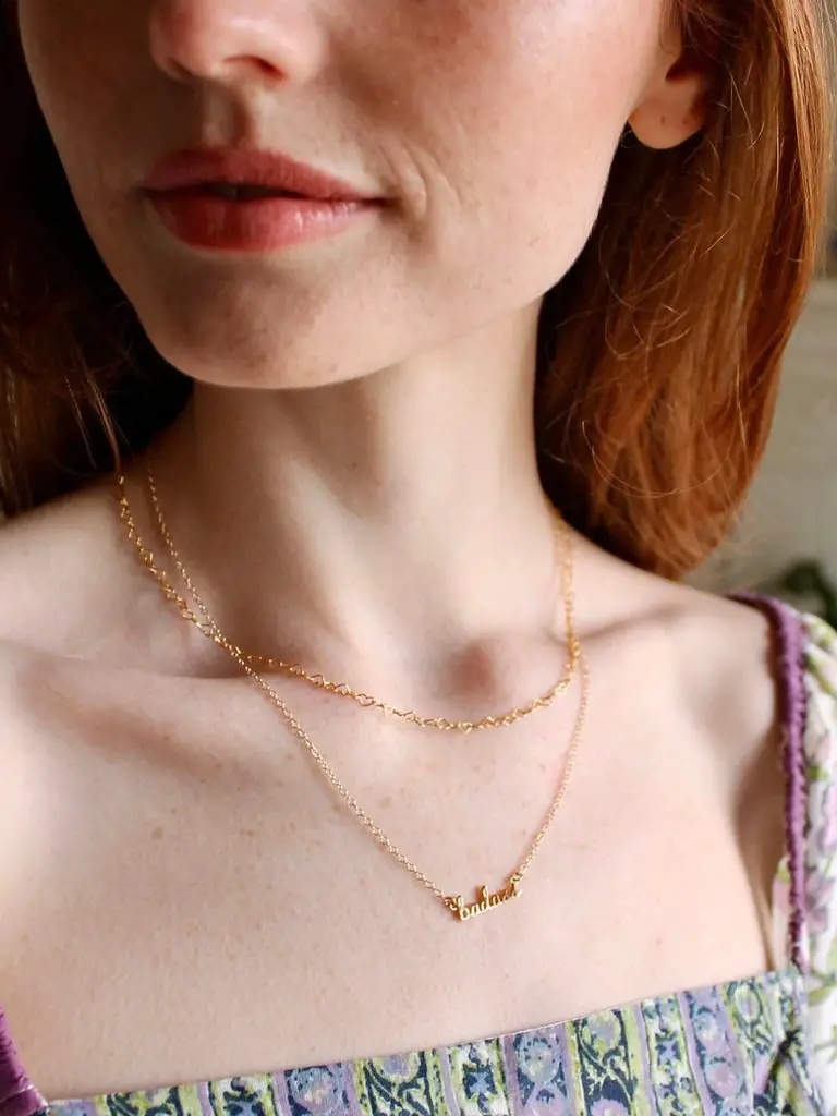 Heart Chain Necklace - Gold