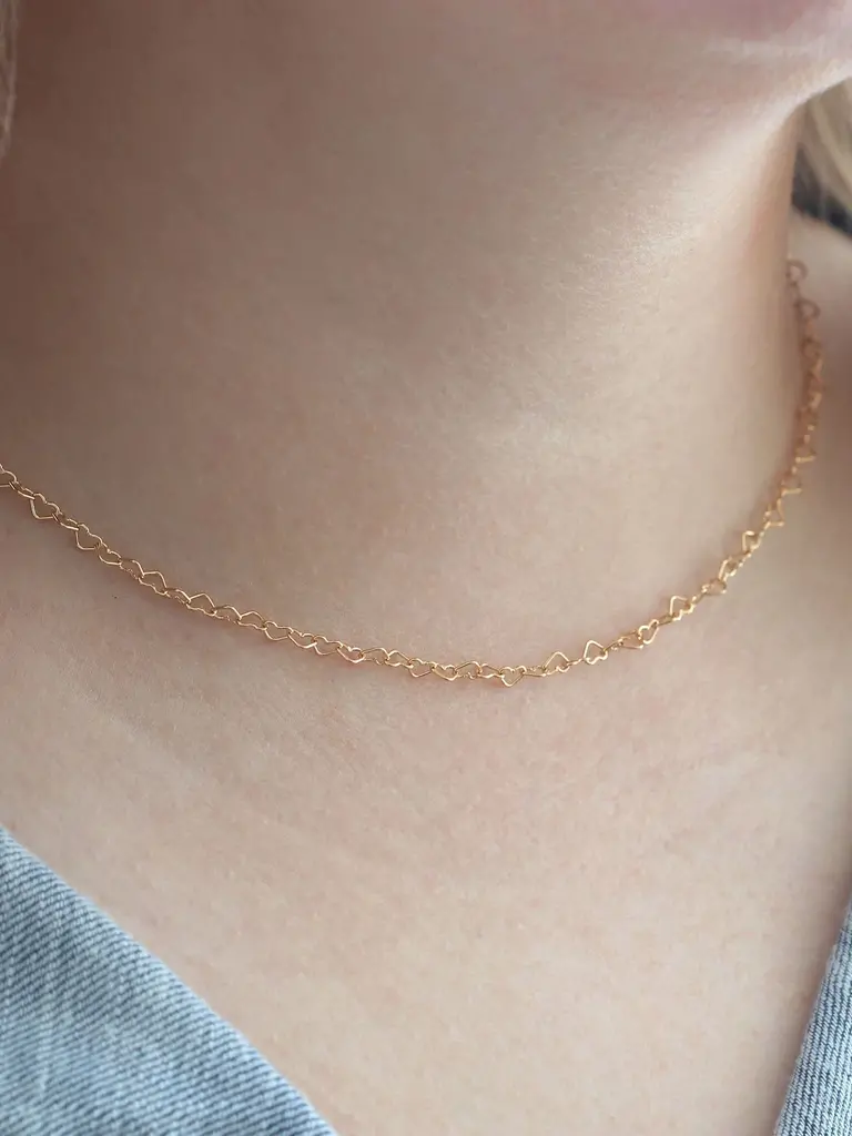Heart Chain Necklace - Gold