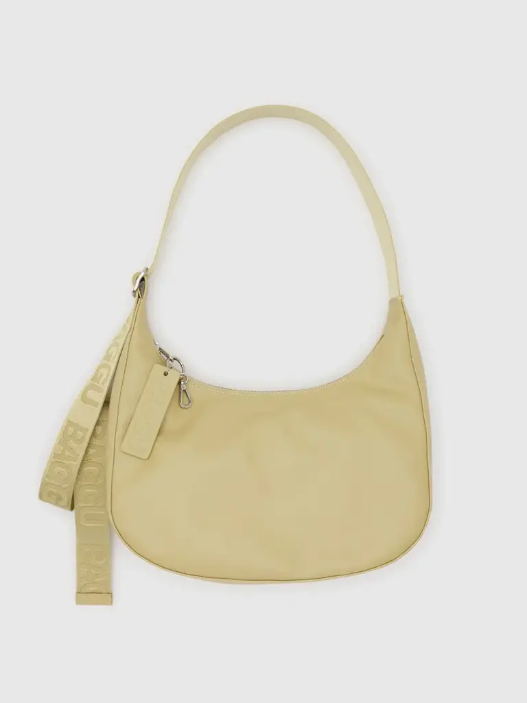 Medium Recycled Leather Crescent Bag