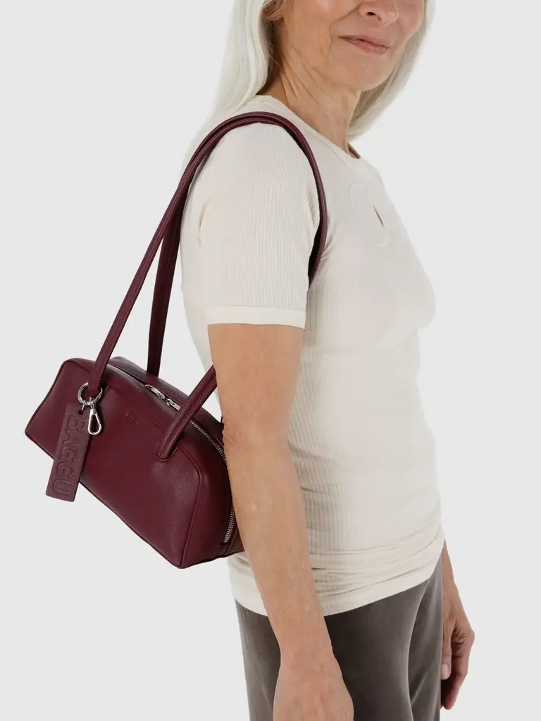 Small Recycled Leather Bowler Bag