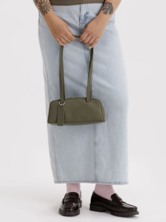 Small Recycled Leather Bowler Bag