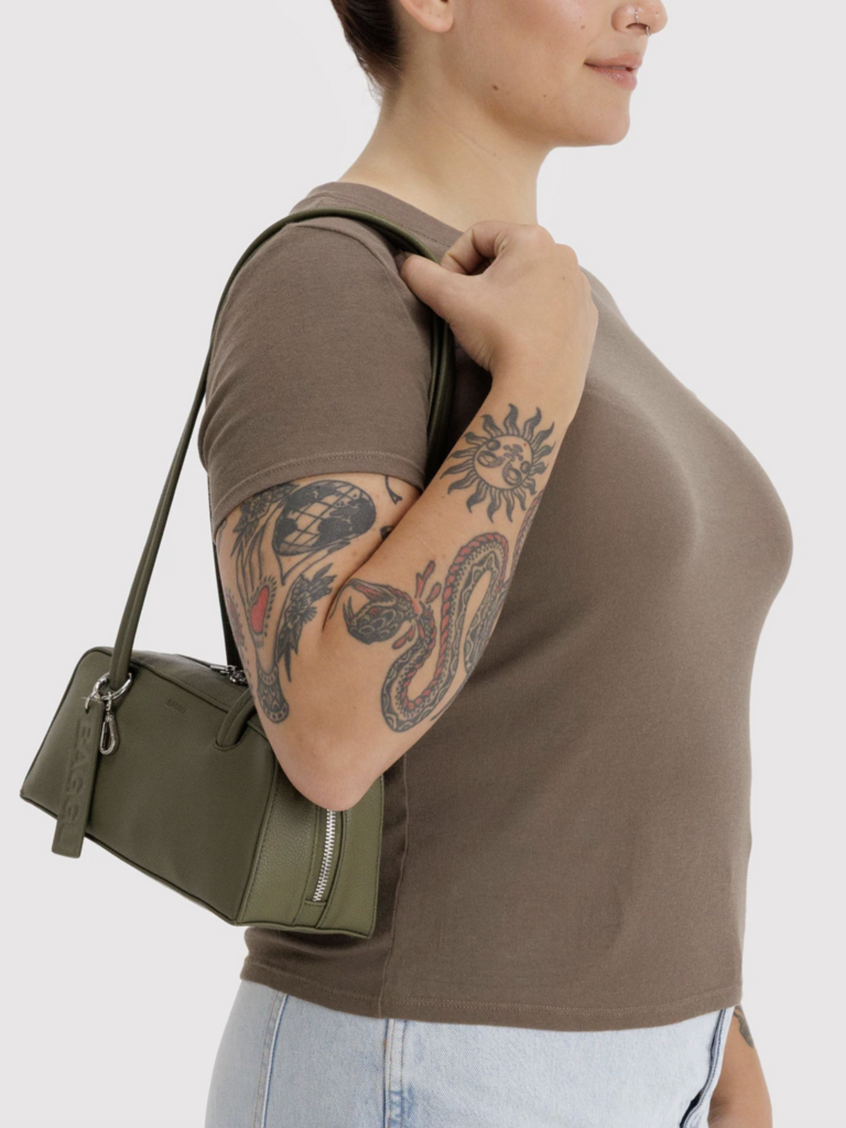 Small Recycled Leather Bowler Bag