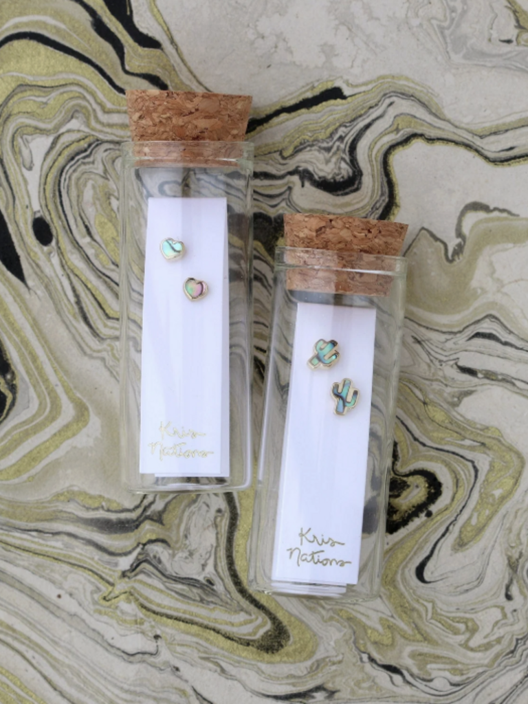 Abalone Cactus Studs