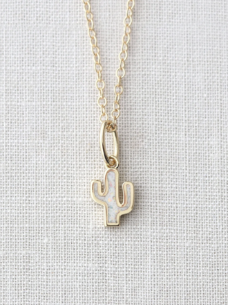 Opal Cactus Necklace