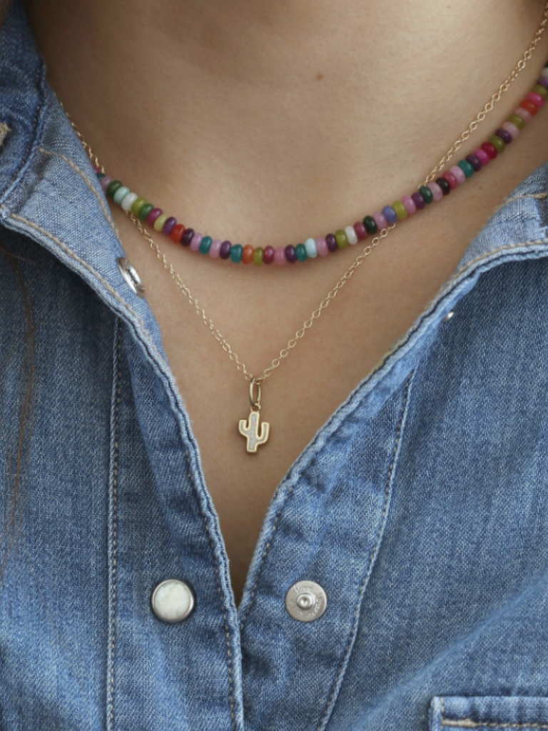 Opal Cactus Necklace