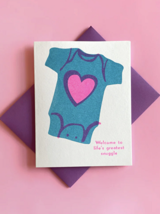 1449 - pier six press New Baby Card - Greatest Snuggle