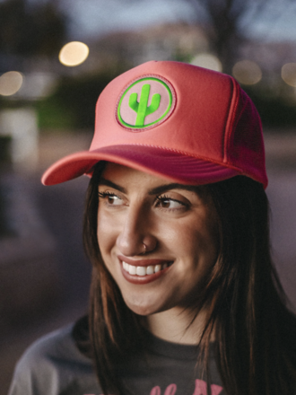 1421 - iconic arizona Little Saguaro Trucker Hat - Pink