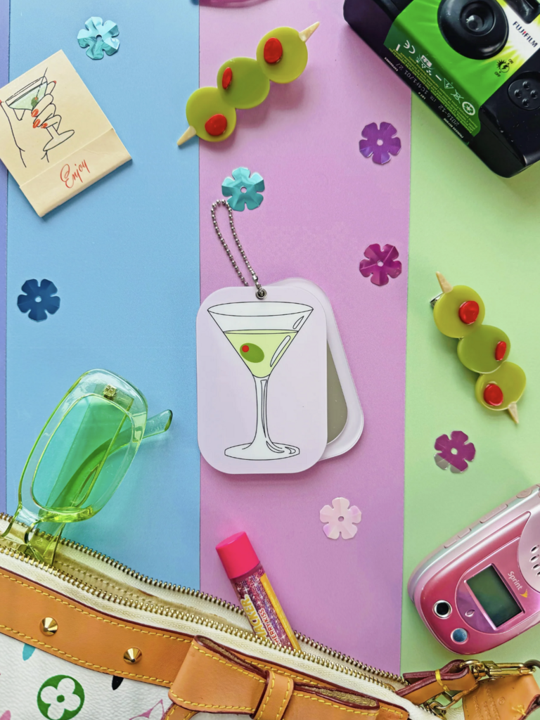 Martini Mirror Keychain