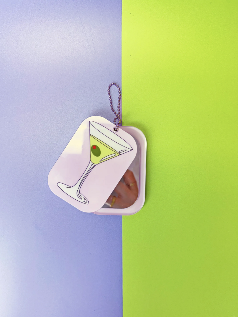 Martini Mirror Keychain