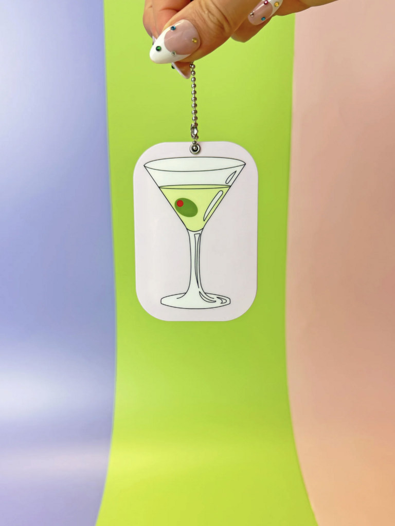 Martini Mirror Keychain