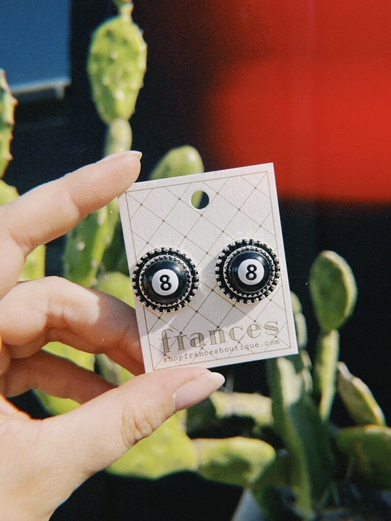 8 Ball Post Earrings