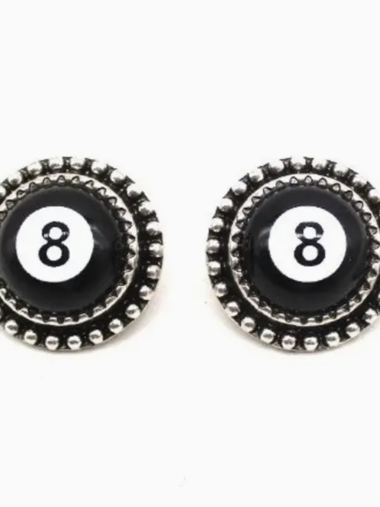 8 Ball Post Earrings