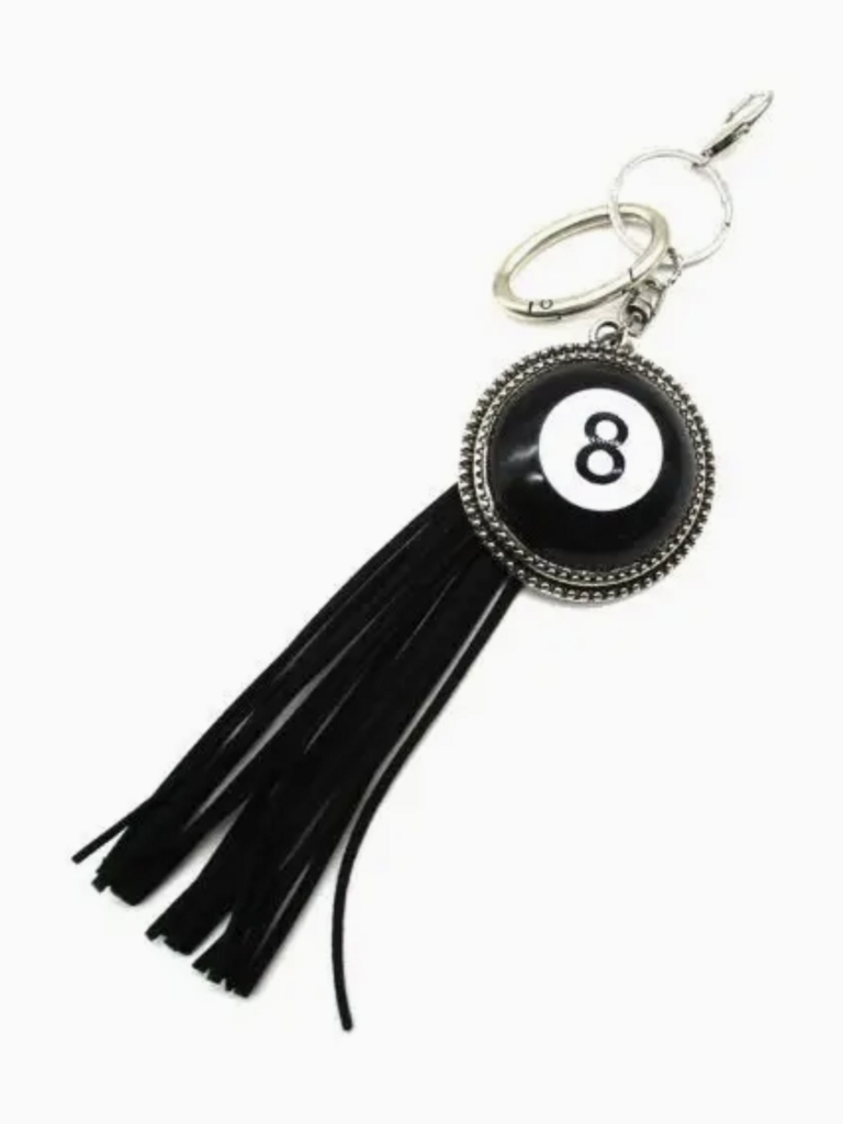 8 Ball Tassel Keychain