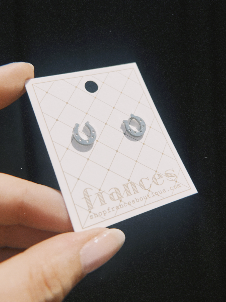 Silver Western Horseshoe  Studs