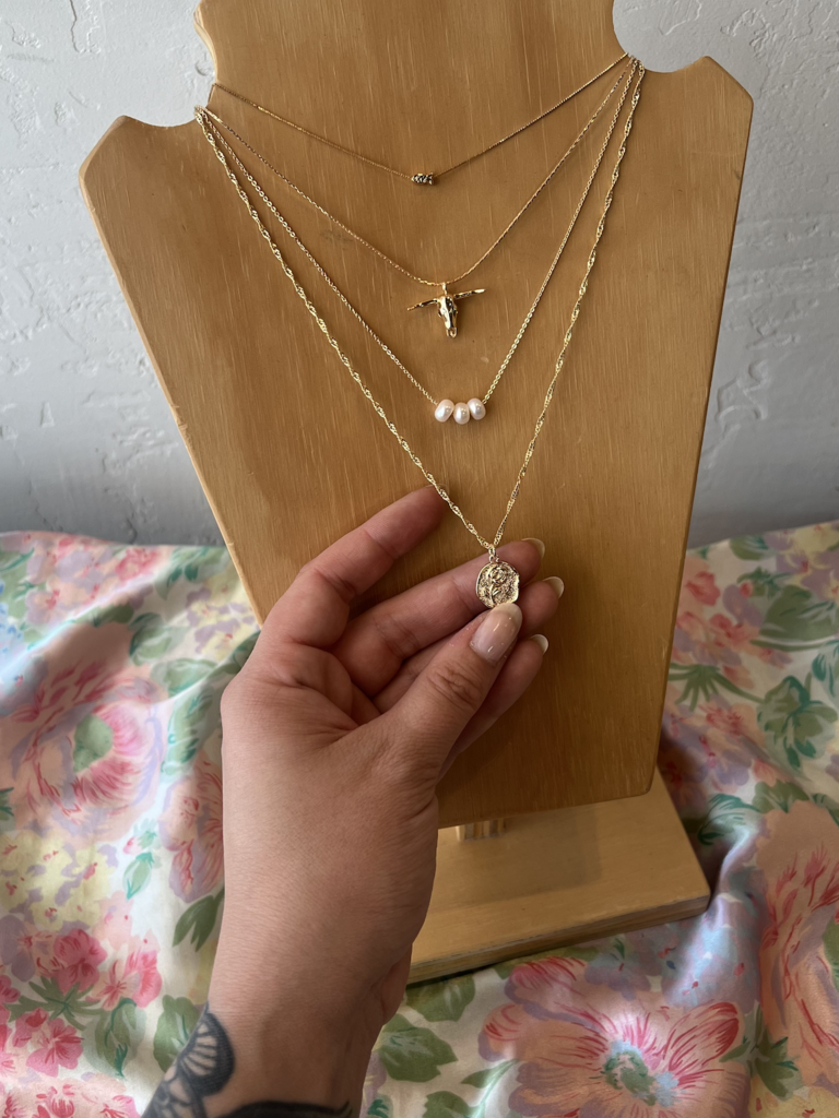 Vintage Rose Pendant Necklace