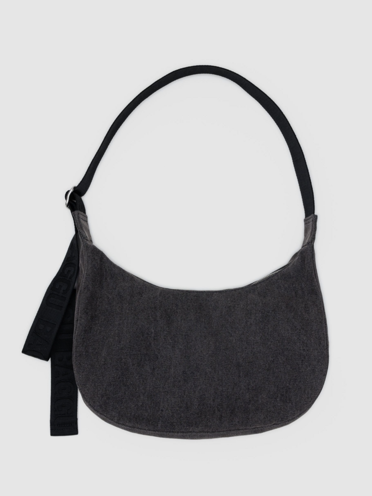 Medium Denim Crescent Bag