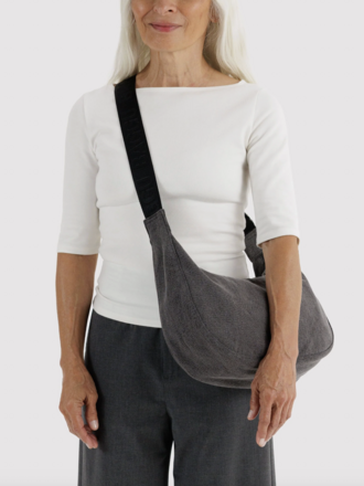 Medium Denim Crescent Bag