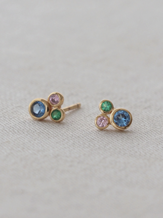 Modernist Bezel Crystal Stud Earrings