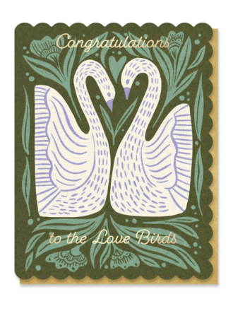 1391 - paper parasol Swan Love Birds Card