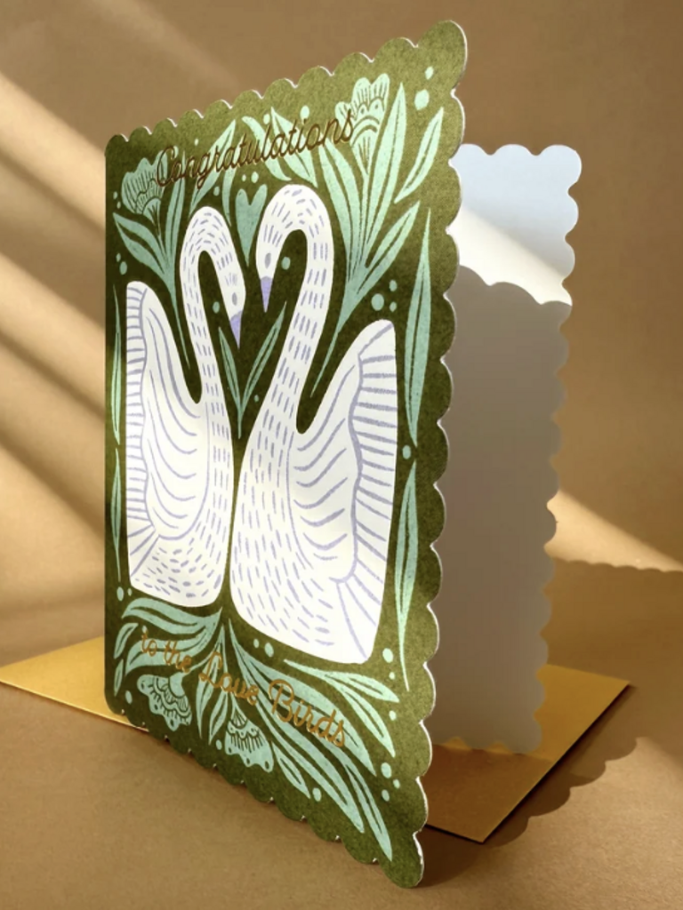 Swan Love Birds Card