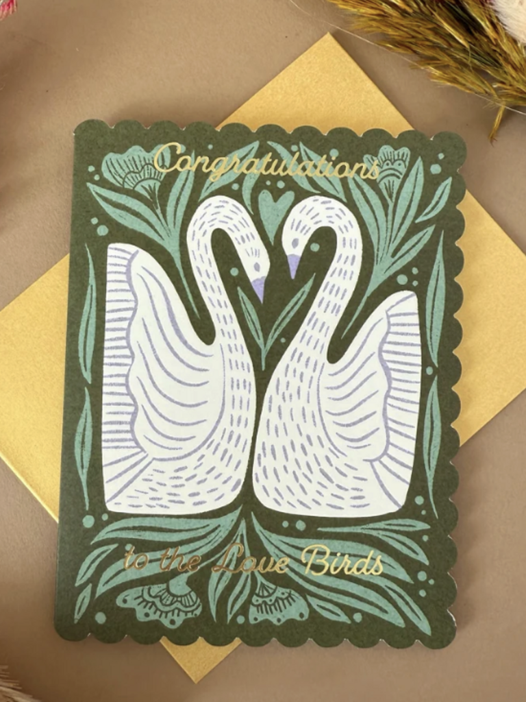 Swan Love Birds Card