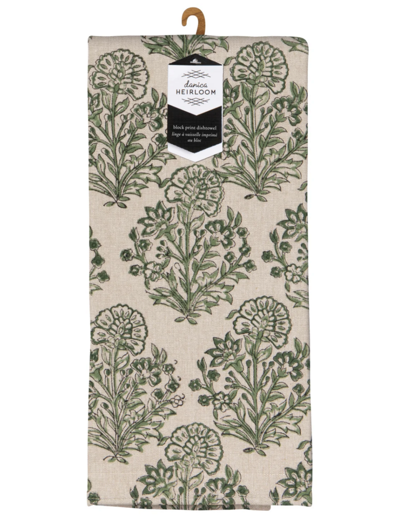 Block Print Dishtowel - Viridian