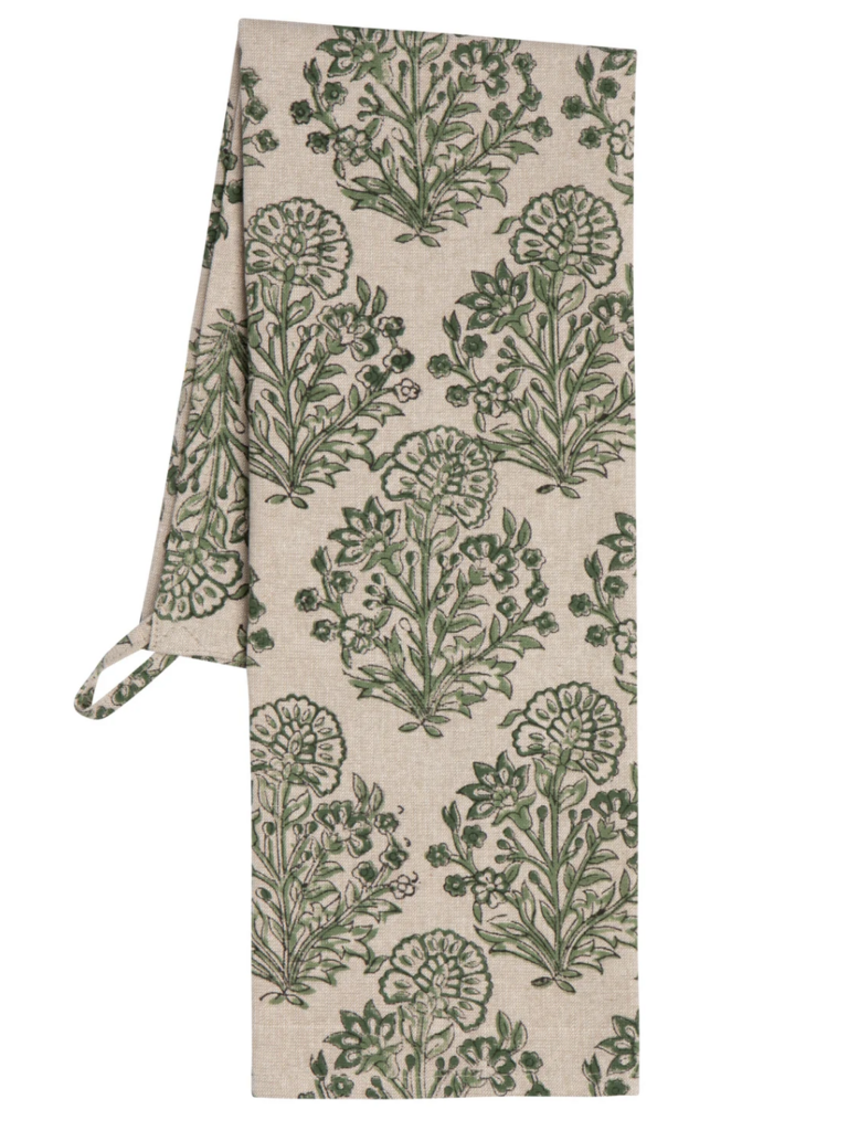 Block Print Dishtowel - Viridian