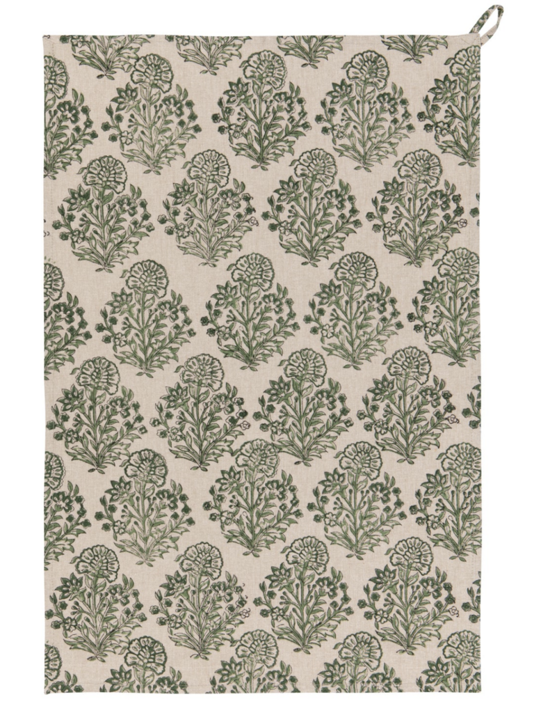Block Print Dishtowel - Viridian