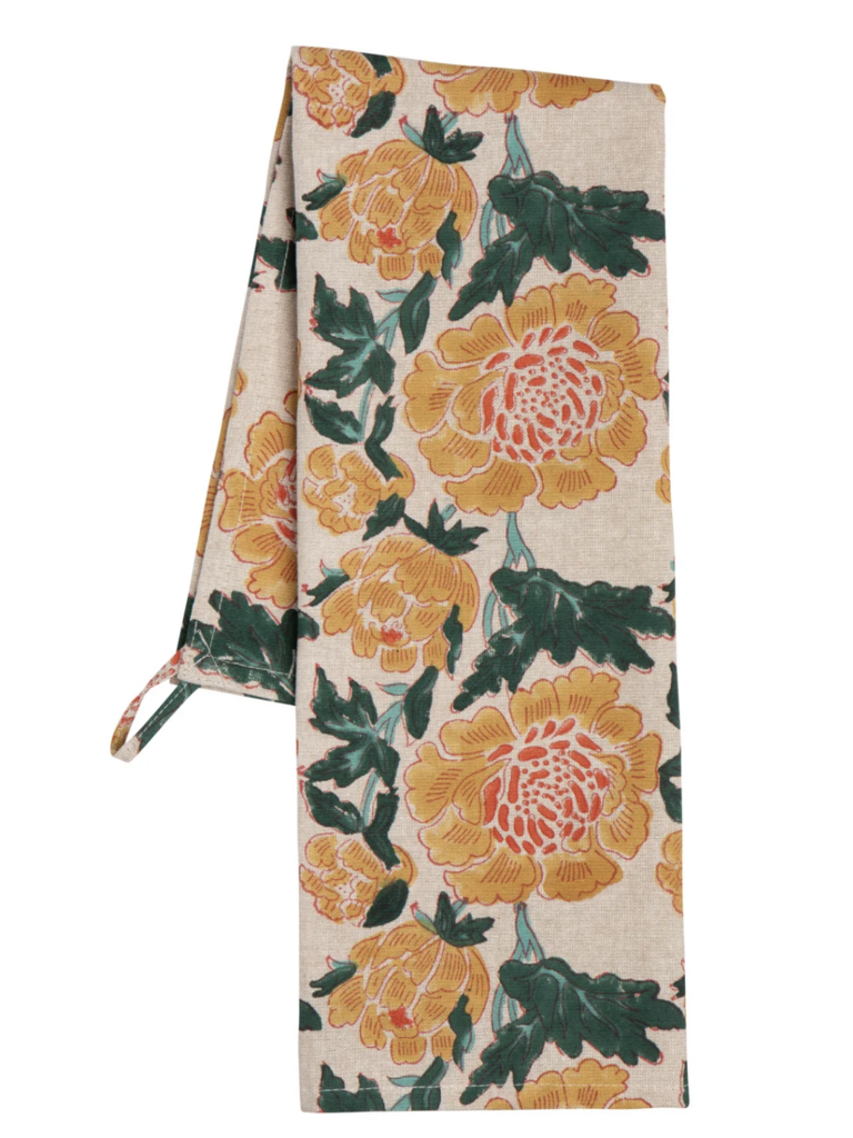Block Print Dishtowel - Goldenrise