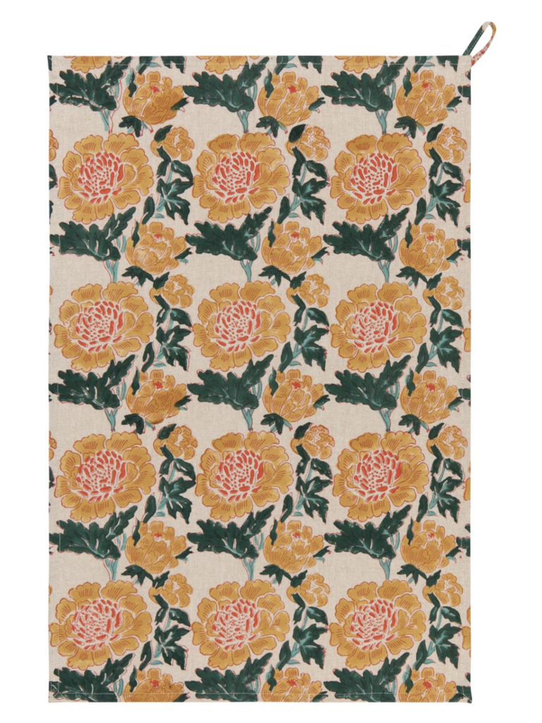 Block Print Dishtowel - Goldenrise