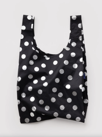 Standard Reusable Bag - Silver Metallic Polka Dot